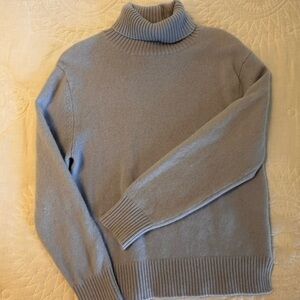 ANTONIO MELANI Light Blue Turtleneck Sweater Relaxed Fit-100%Cashmere